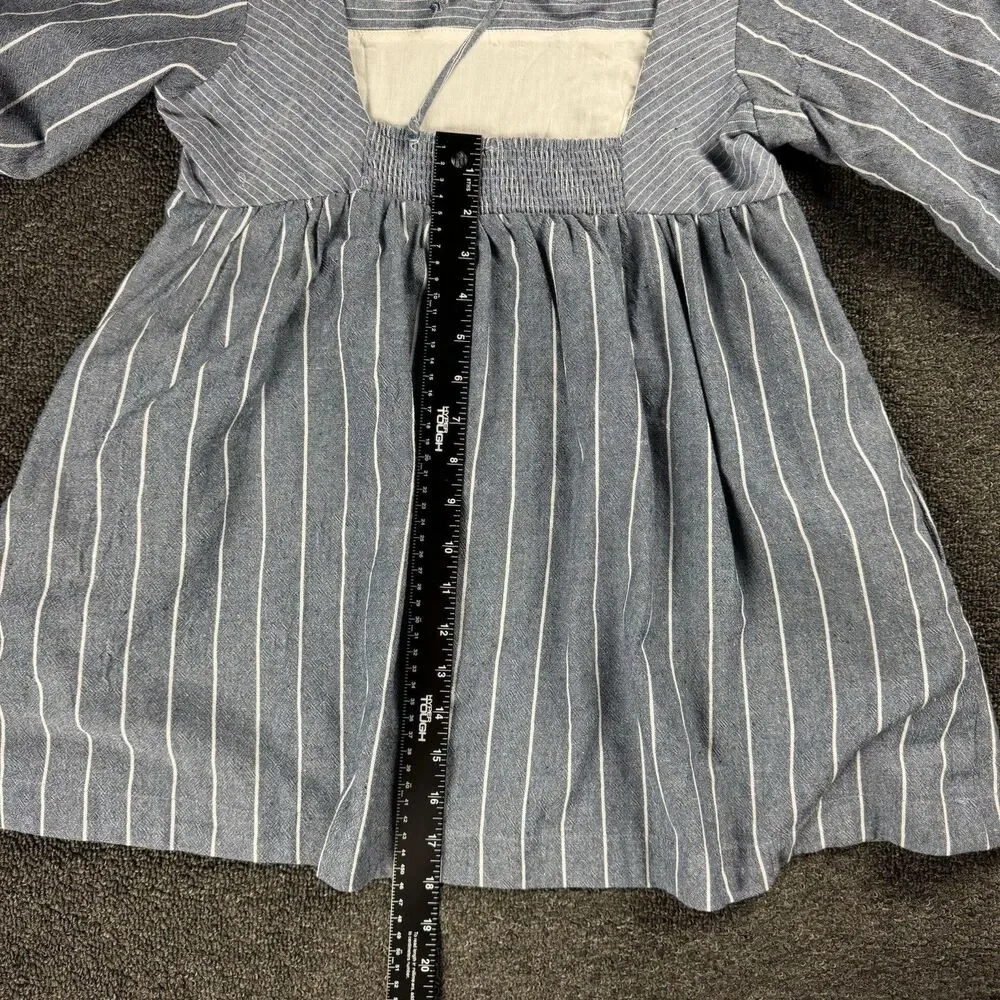 Free People Gigi Tunic Size XS Striped Puff Sleeve Fairy Cottagecore Boho